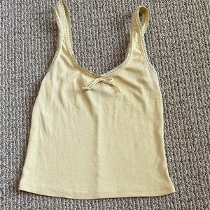 LEAVING!! Forever 21 Light Yellow Tank Top with Bow Accent